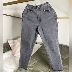 Vintage CHIC Jeans Gray Black Sz 7 90s Y2K High Waist Tapered Baddie Denim RARE